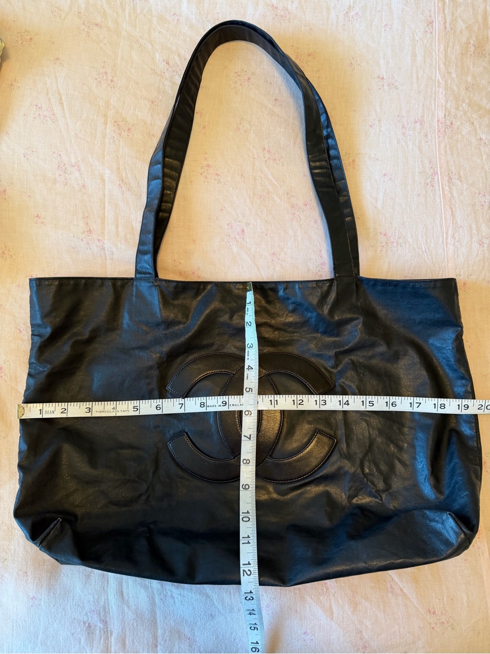 Chanel Black coated canvas shoulder Tote Bag , vintage - Picture 6 of 14